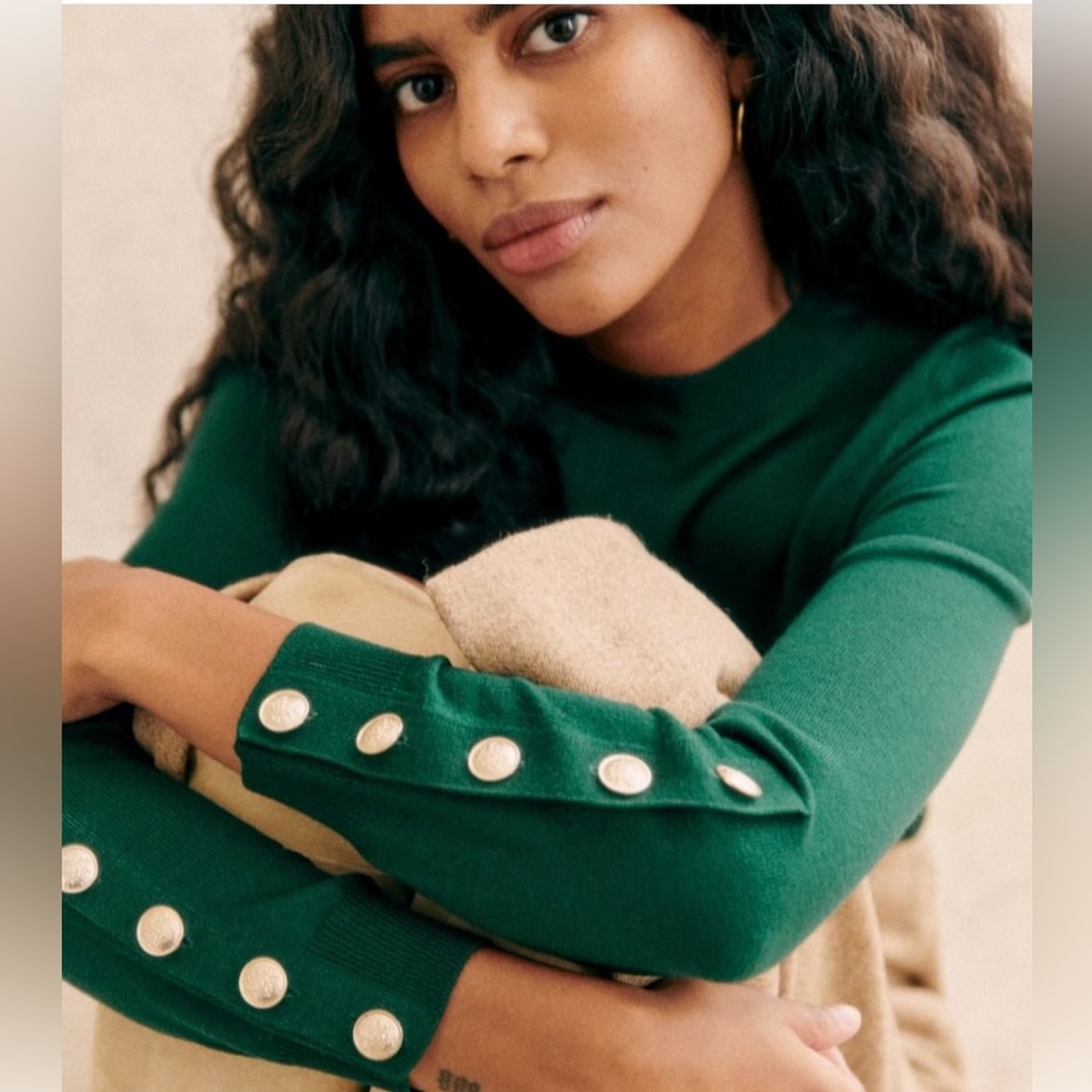 Sezane Paolo jumper in bottle green